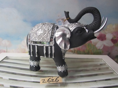 【樹脂陶瓷工藝品動(dòng)物(銀色伸鼻長角大象)】價(jià)格,廠家,圖片,塑料、樹脂工藝品,德化縣印藝印刷有限責(zé)任公司-